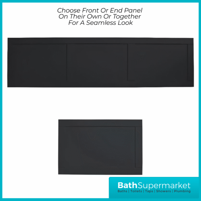 Tavistock Lansdown Traditional Matt Black 1700mm Front Bath Panel – End Panel Option