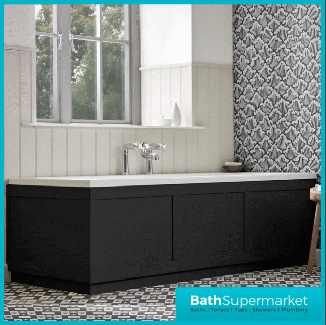 Tavistock Lansdown Traditional Matt Black 1700mm Front Bath Panel – End Panel Option