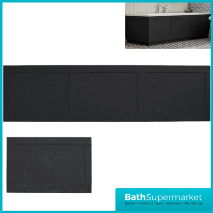 Tavistock Lansdown Traditional Matt Black 1700mm Front Bath Panel – End Panel Option