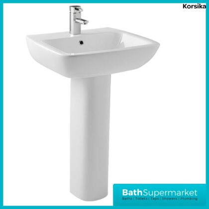 Kartell K-Vit Korsika 1TH Basin And Full Pedestal 550mm