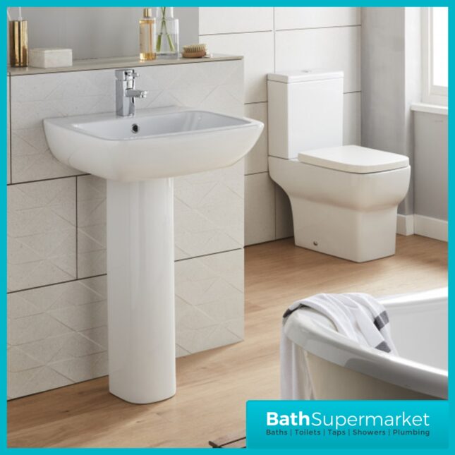 Kartell K-Vit Korsika 1TH Basin And Full Pedestal 550mm