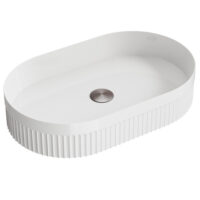 Sognare Fluted White Oval Countertop Basin 575mm x 360mm - Image 6