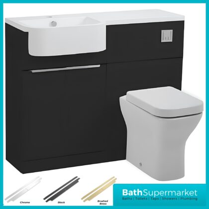 Tavistock Match Gloss Clay D Shape Basin WC Unit Furniture Pack 1000mm – LH/RH