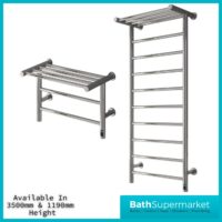 Reina Maira Dry Electric Stainless Steel Designer Heated Towel Rail 500mm Width