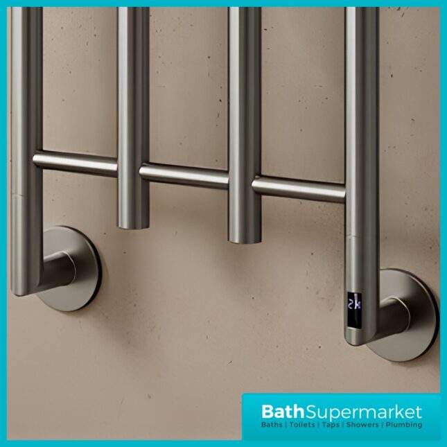 Reina Solara Designer Polished Stainless Steel Dry Electric Radiator 400mm x 1500mm