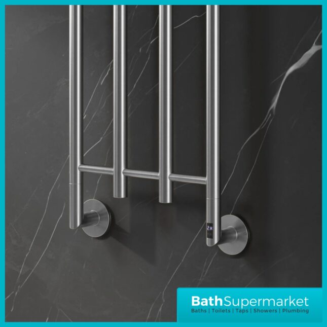 Reina Solara Designer Polished Stainless Steel Dry Electric Radiator 400mm x 1500mm
