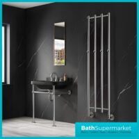 Reina Solara Designer Polished Stainless Steel Dry Electric Radiator 400mm x 1500mm