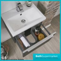 Sognare Muro Plus 600mm Green Wall Hung Vanity Basin Unit – Chrome/Black Handle