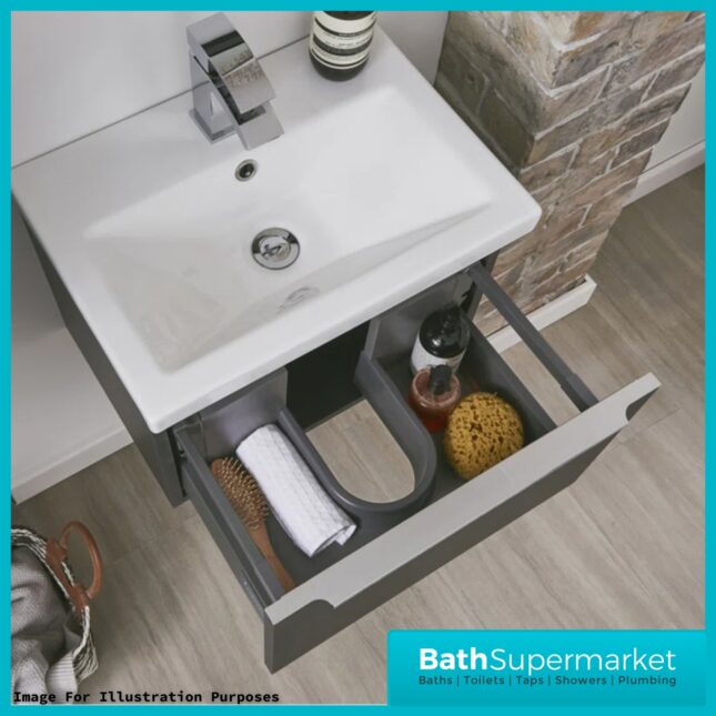 Sognare Muro Plus 600mm Green Wall Hung Vanity Basin Unit – Chrome/Black Handle