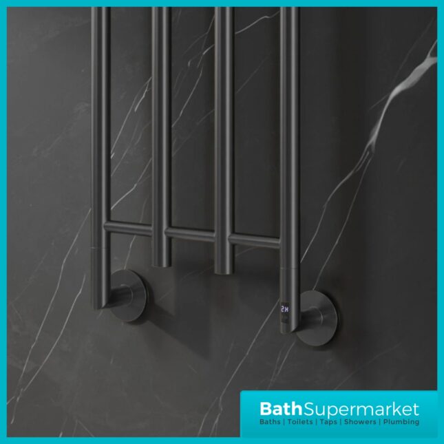Reina Solara Designer Gun Metal Dry Electric Radiator 400mm x 1500mm