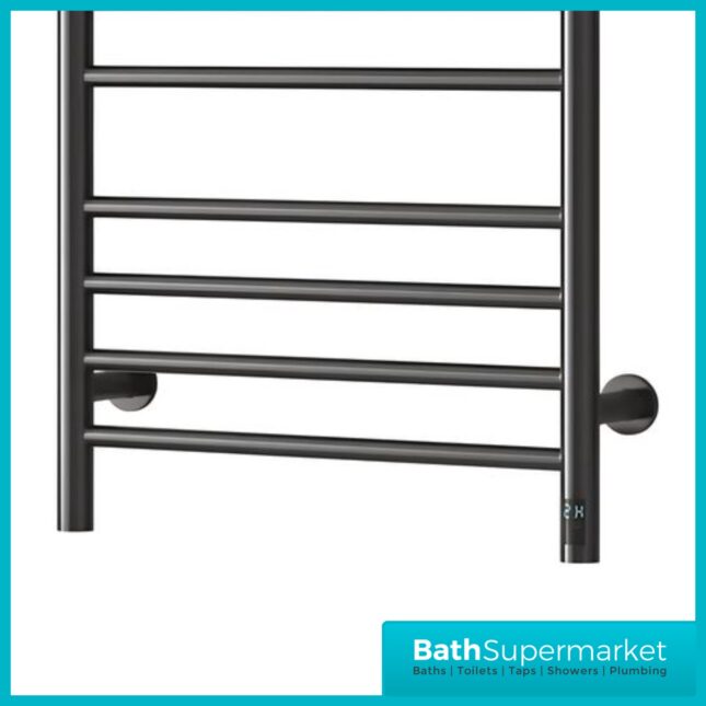 Reina Arnage Gun Metal Stainless Steel Dry Electric Heated Towel Rail 500mm Wide