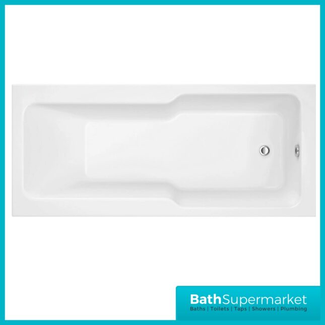 Modern T-Shape Acrylic Shower Bath 1700mm x 750mm With Leg Set