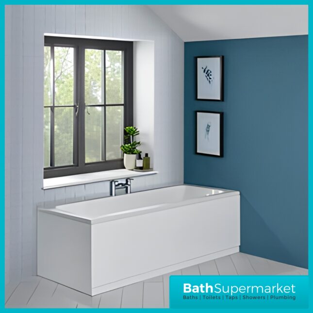 1700mm White Composite Waterproof Bath Panel With Adjustable Plinth