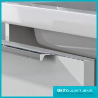 Sognare Muro Plus 1200mm White Wall Hung Double Basin Vanity Unit – Chrome/Black Handle