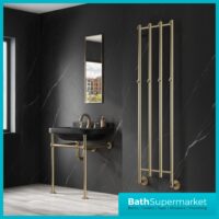 Reina Solara Designer Brushed Brass Dry Electric Radiator 400mm x 1500mm