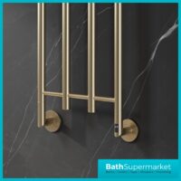 Reina Solara Designer Brushed Brass Dry Electric Radiator 400mm x 1500mm