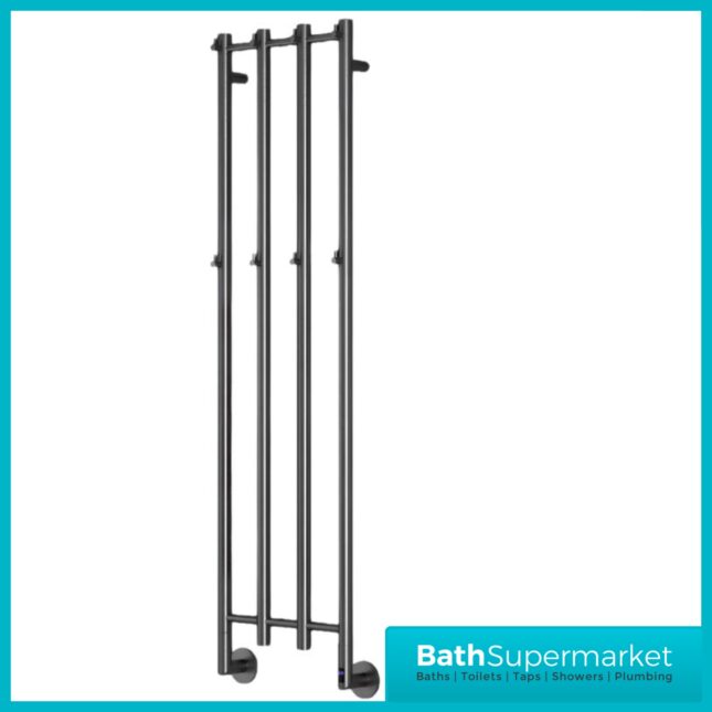 Reina Solara Designer Gun Metal Dry Electric Radiator 400mm x 1500mm