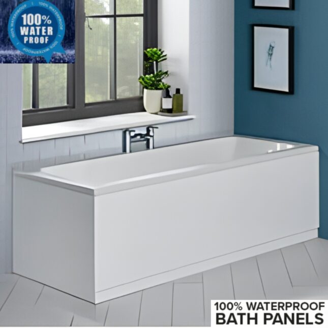 1700mm White Composite Waterproof Bath Panel With Adjustable Plinth