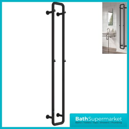 Reina Pelmo Matt Black Dry Electric Towel Radiator 200mm x 1500mm