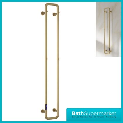 Reina Pelmo Brushed Brass Dry Electric Towel Radiator 200mm x 1500mm