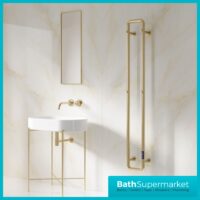 Reina Pelmo Brushed Brass Dry Electric Towel Radiator 200mm x 1500mm