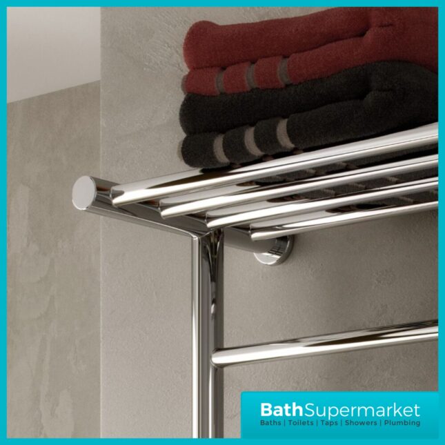 Reina Maira Dry Electric Stainless Steel Designer Heated Towel Rail 500mm Width