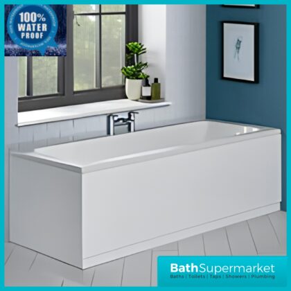 1700mm White Composite 100% Waterproof Bath Panel With Adjustable Plinth