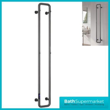 Reina Pelmo Gun Metal Dry Electric Towel Radiator 200mm x 1500mm