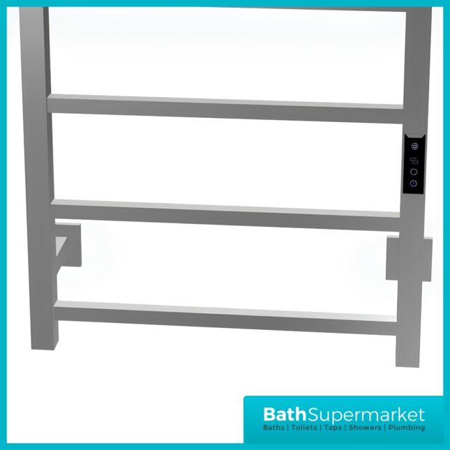 Reina Velino Gun Metal Dry Electric Heated Towel Rail 500mm Wide