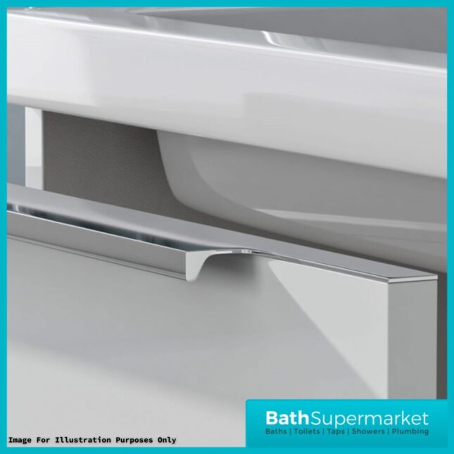 Sognare Muro Plus 1200mm Grey Wall Hung Double Basin Vanity Unit – Chrome/Black Handle