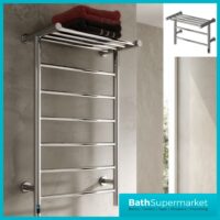 Reina Maira Dry Electric Stainless Steel Designer Heated Towel Rail 500mm Width