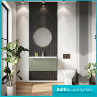 Sognare Muro Plus 800mm Green Wall Hung Vanity Basin Unit – Chrome/Black Handle