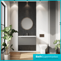 Sognare Muro Plus 800mm Grey Wall Hung Vanity Basin Unit – Chrome/Black Handle