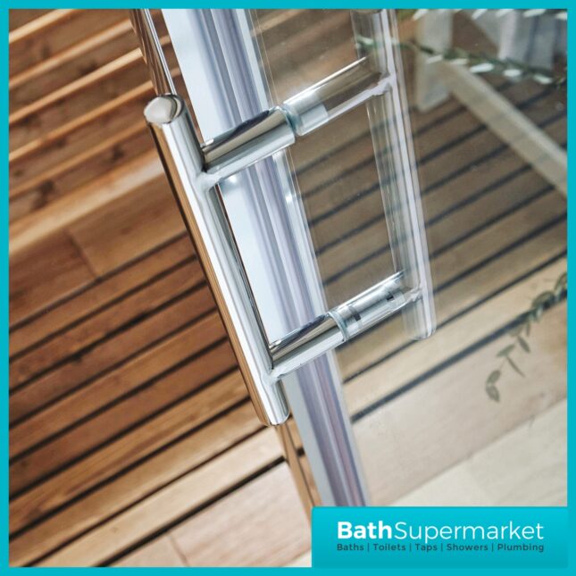 Scudo S6 1000mm Semi Frameless Bifold Shower Door in Chrome - Image 4