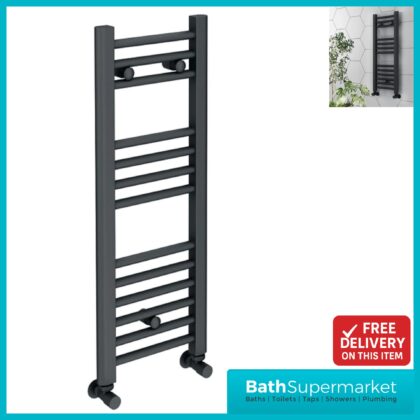 Sanica Pozo Anthracite Straight Heated Towel Rail 300mm x 800mm