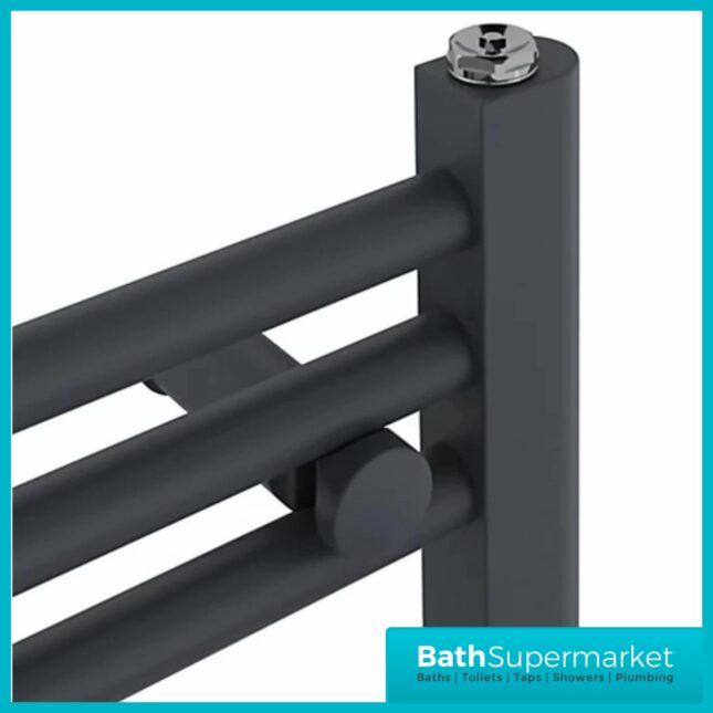 Matt Black Straight Heated Ladder Towel Rail 400mm x 1000mm