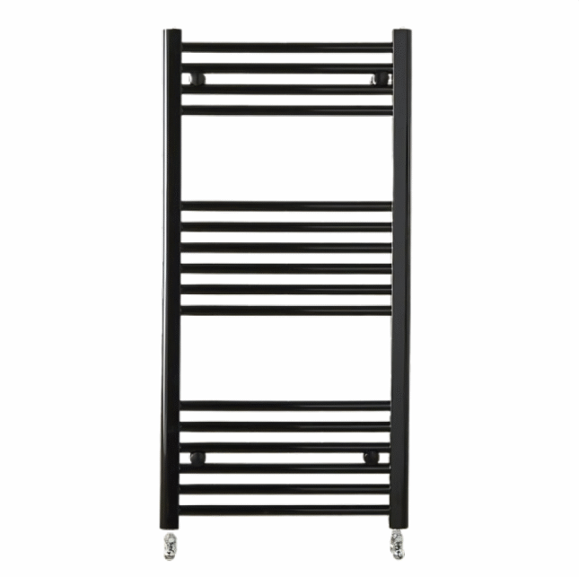 Matt Black Straight Heated Ladder Towel Rail 400mm x 1000mm