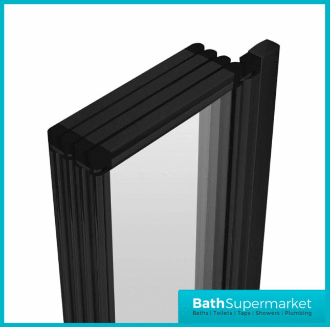 Matt Black 4 Folding Bath Shower Bathroom Screen 4mm Glass Panel 900x1400mm