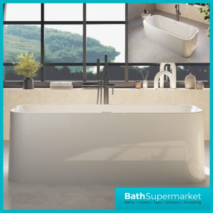 Sognare Choices Gloss White Rectangle Modern Free Standing Bath