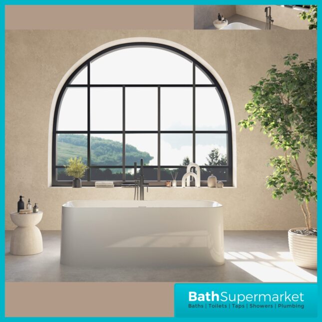 Sognare Choices Gloss White Rectangle Modern Free Standing Bath 1700mm Length