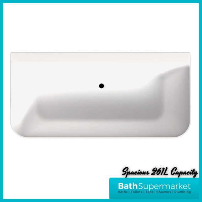Sognare Porto Gloss White Back-To-Wall Modern Bath 1700mm Length