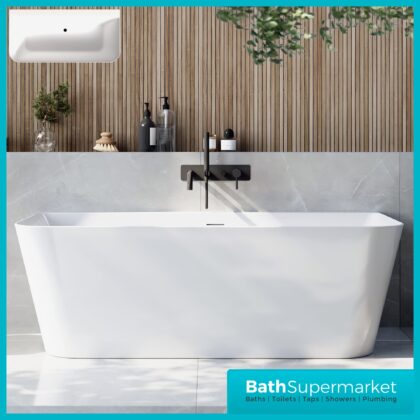 Sognare Porto Gloss White Back-To-Wall Modern Bath 1700mm Length