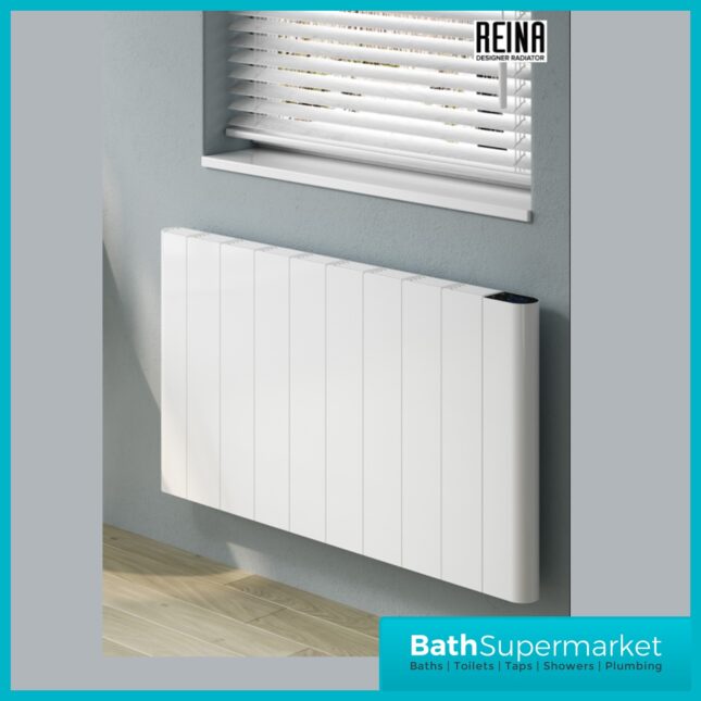 Reina Maia White Horizontal WiFi Electric Dry Radiator 1600mm Height – Various Widths