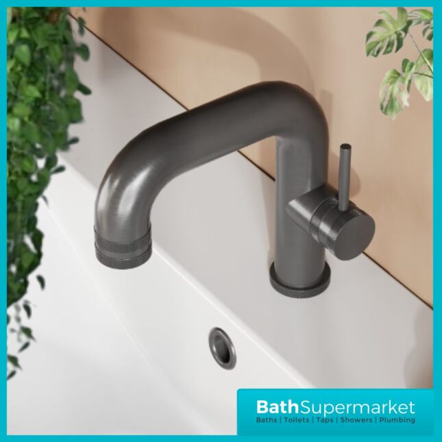 Sognare Core Gunmetal Side Lever Mono Basin Mixer Tap