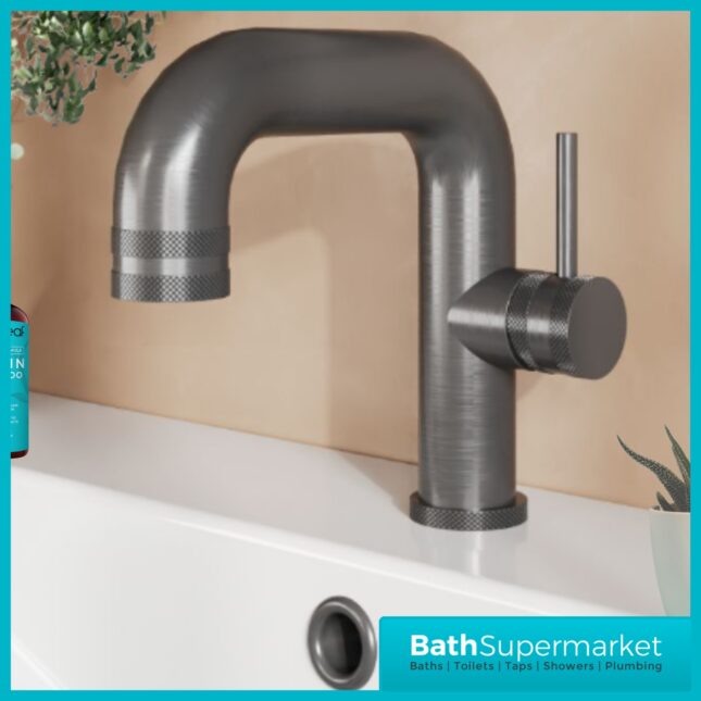 Sognare Core Gunmetal Side Lever Mono Basin Mixer Tap