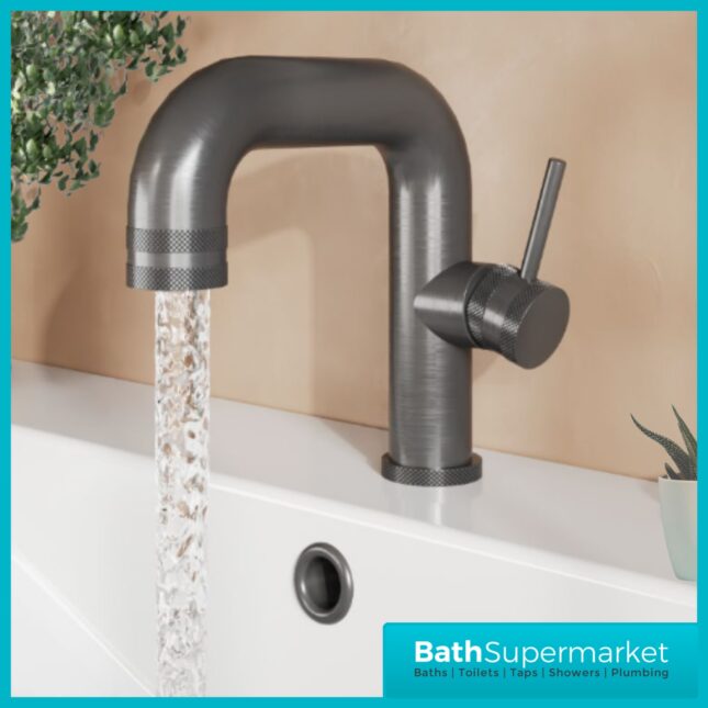 Sognare Core Gunmetal Side Lever Mono Basin Mixer Tap
