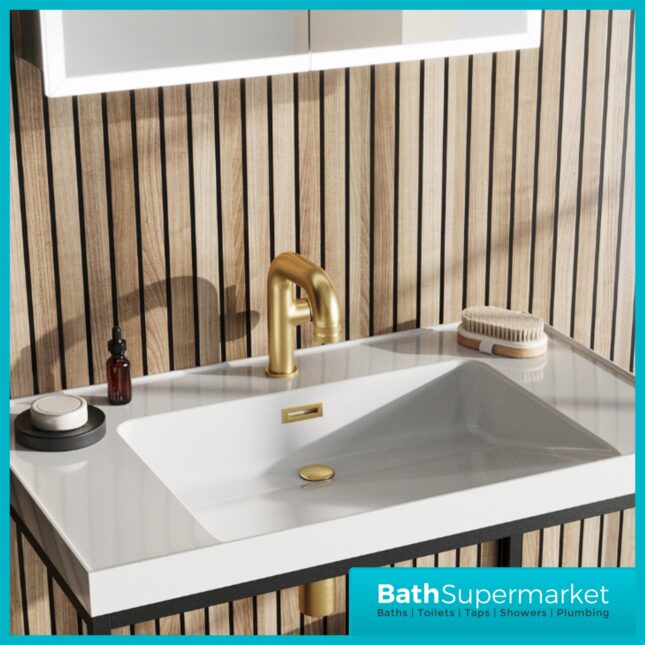 Sognare Core Brushed Brass Side Lever Mono Basin Mixer Tap