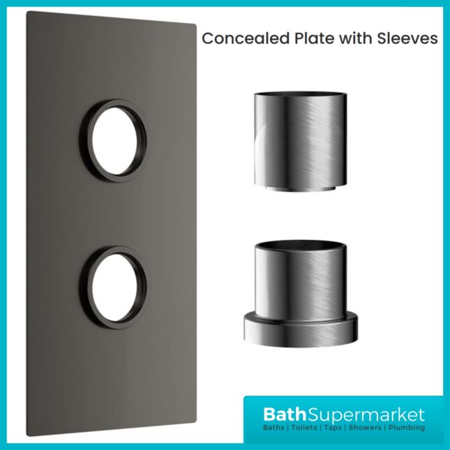 Sognare Core Concealed 1 Outlet Shower Valve With Gunmetal Brushed Bronze Or Nickel Plate & Handles