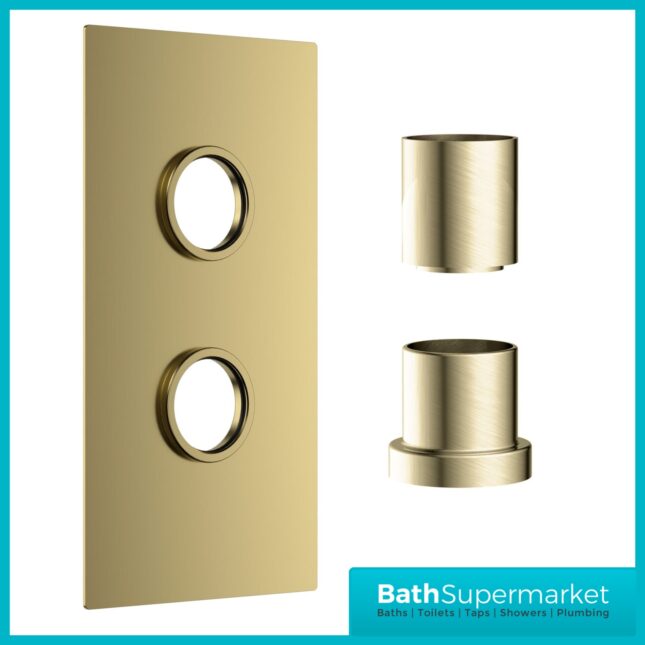 Sognare Core Concealed 2 Outlet Shower Valve With Chrome, Black Or Brushed Brass Plate & Handles