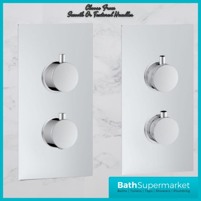 Sognare Core Concealed 2 Outlet Shower Valve With Chrome, Black Or Brushed Brass Plate & Handles